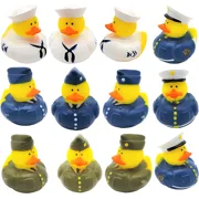 Cool Uniform Armed Forces Rubber Ducks 2" Standard Size. 12 Pack