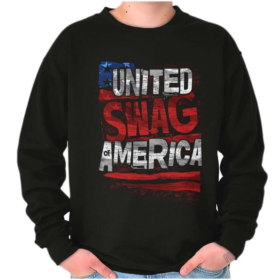 Cool United Swag America USA Flag Sweatshirt for Men or Women Brisco Brands S