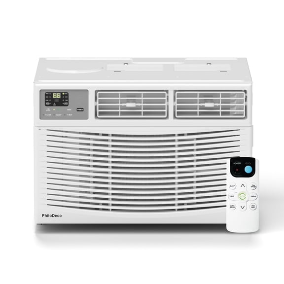 Cool Up to 700 sq. ft. with 14000 BTU Smart Window AC LED Display, Remote, Built-in Dehumidifier & Fan Modes