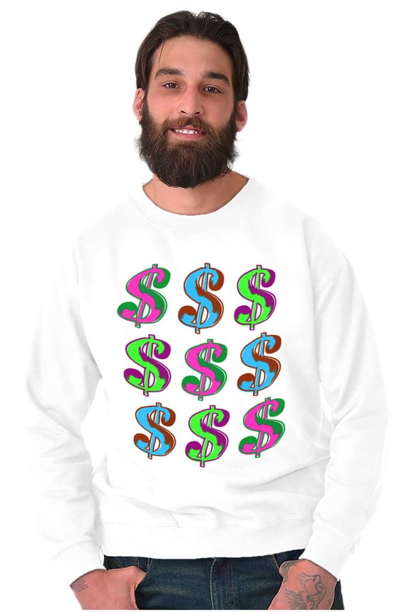 Cool Urban Cash Money Dollar Sign Sweatshirt for Men or Women Brisco Brands S