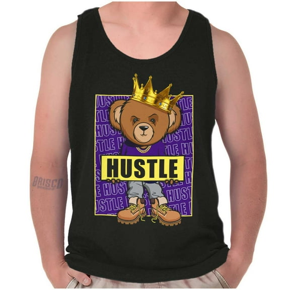 Cool Urban Hustle King Teddy Bear Tank Top T Shirts Men Women Brisco Brands X
