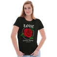 thumbnail image 1 of Cool Urban Love Never Fails Roses Womens Slim Fit Graphic Tee Brisco Brands S, 1 of 5
