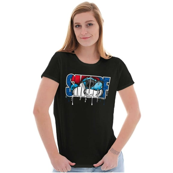 Cool Urban Papa Smurf Logo Drip Women's T Shirt Ladies Tee Brisco Brands S