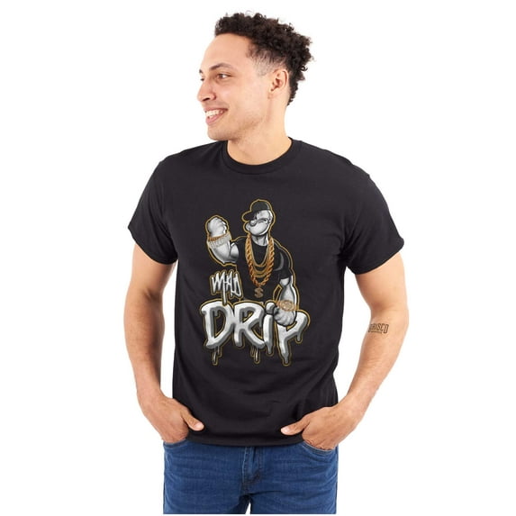 Cool Urban Popeye Bling Mad Drip Men's Graphic T Shirt Tees Brisco Brands S