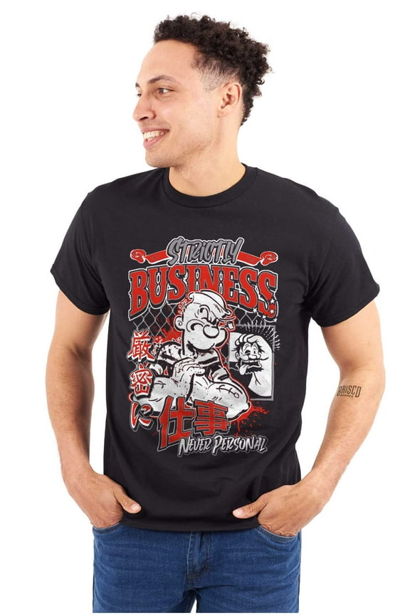 Cool Urban Popeye Strictly Business Men's Graphic T Shirt Tees Brisco Brands S
