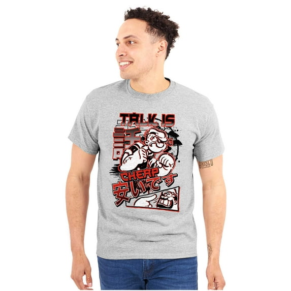 Cool Urban Popeye Talk is Cheap Men's Graphic T Shirt Tees Brisco Brands M