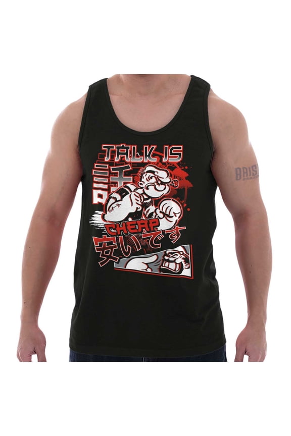Cool Urban Popeye Talk is Cheap Tank Top Sleeveless Tee Men Brisco Brands S