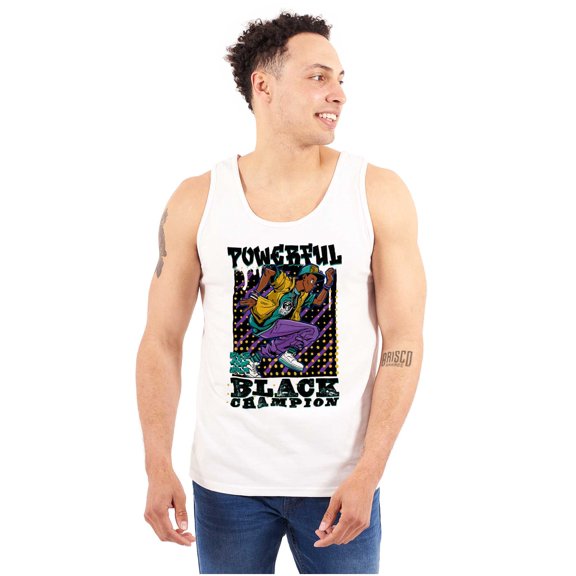 Cool Urban Powerful Black Champion Mens Big & Tall Graphic Tank Top Brisco Brands 3X
