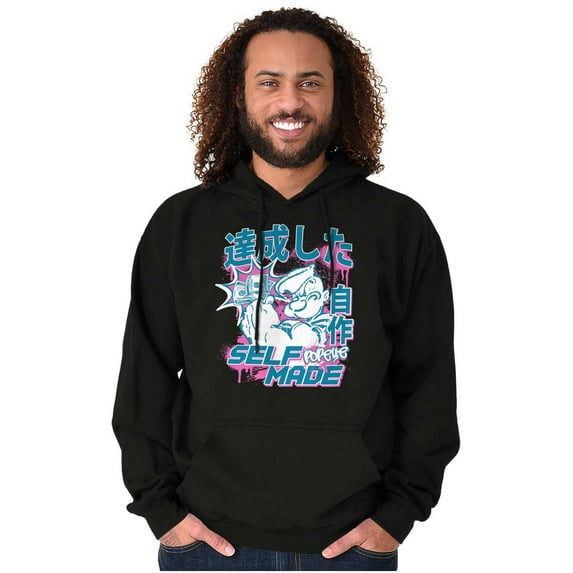 Cool Urban Rich Popeye Self Made Hoodie Hooded Sweatshirt Men Brisco Brands S