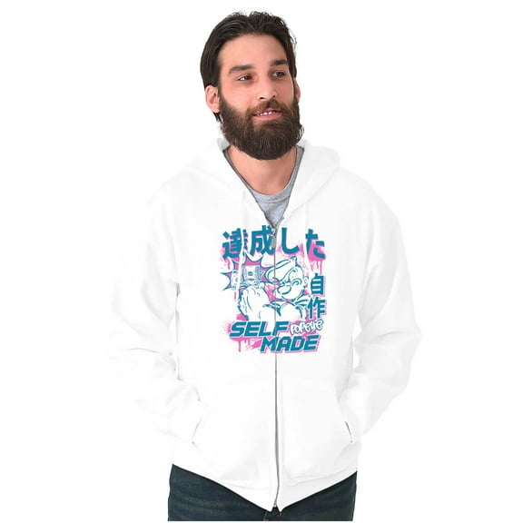 Cool Urban Rich Popeye Self Made Men Big & Tall Zip Hoodie Brisco Brands 4X