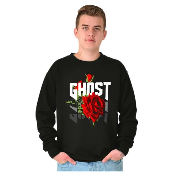 Cool Urban Streetwear Ghost Roses Unisex Plus Fleece Graphic Sweatshirt Brisco Brands 5X