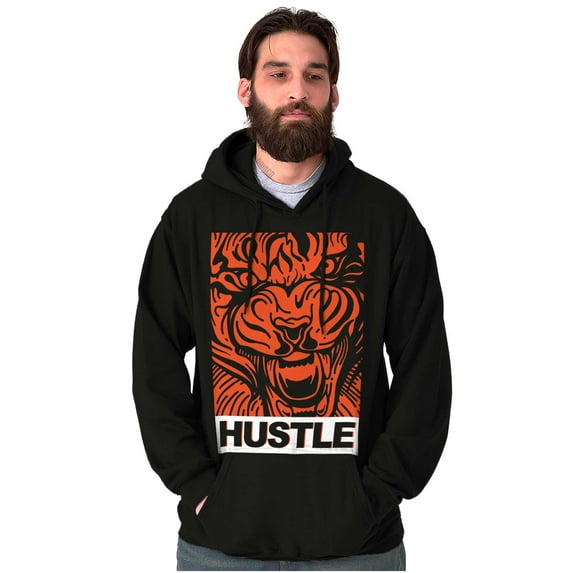 Cool Urban Streetwear Hustle Tiger Hoodie Sweatshirt Women Men Brisco Brands L