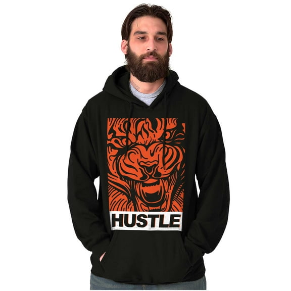 Cool Urban Streetwear Hustle Tiger Hoodie Sweatshirt Women Men Brisco Brands M