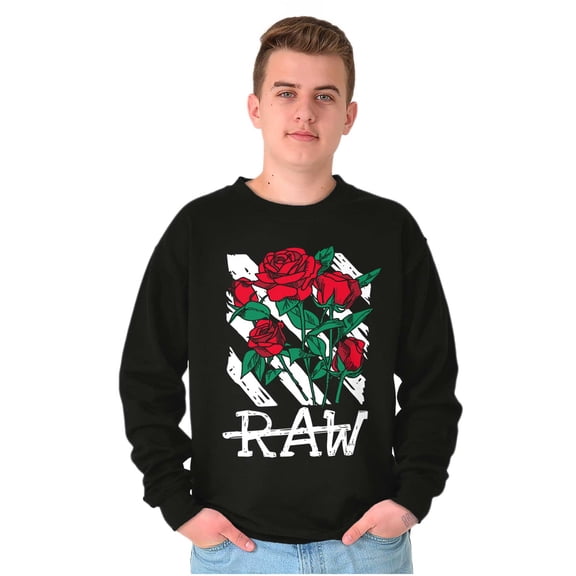 Cool Urban Streetwear Raw Roses Sweatshirt for Men or Women Brisco Brands X