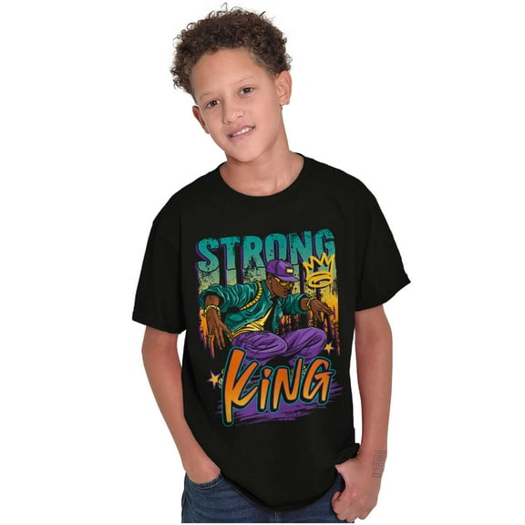 Cool Urban Streetwear Strong King Boys Kids T Shirt Tees Tops Teen Brisco Brands X