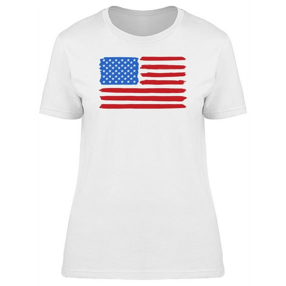 Cool Usa National Flag Doodle T-Shirt Women -Image by Shutterstock, Female XX-Large