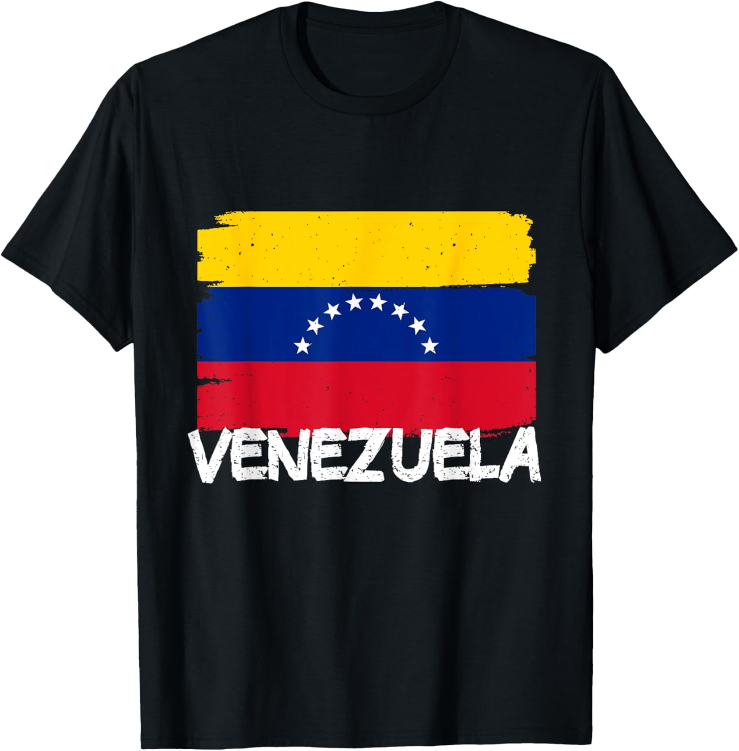 BJU Venezuela Flag T-Shirt – Badge Print Short Sleeve Tee, Comfortable Polyester Top For Men & Women