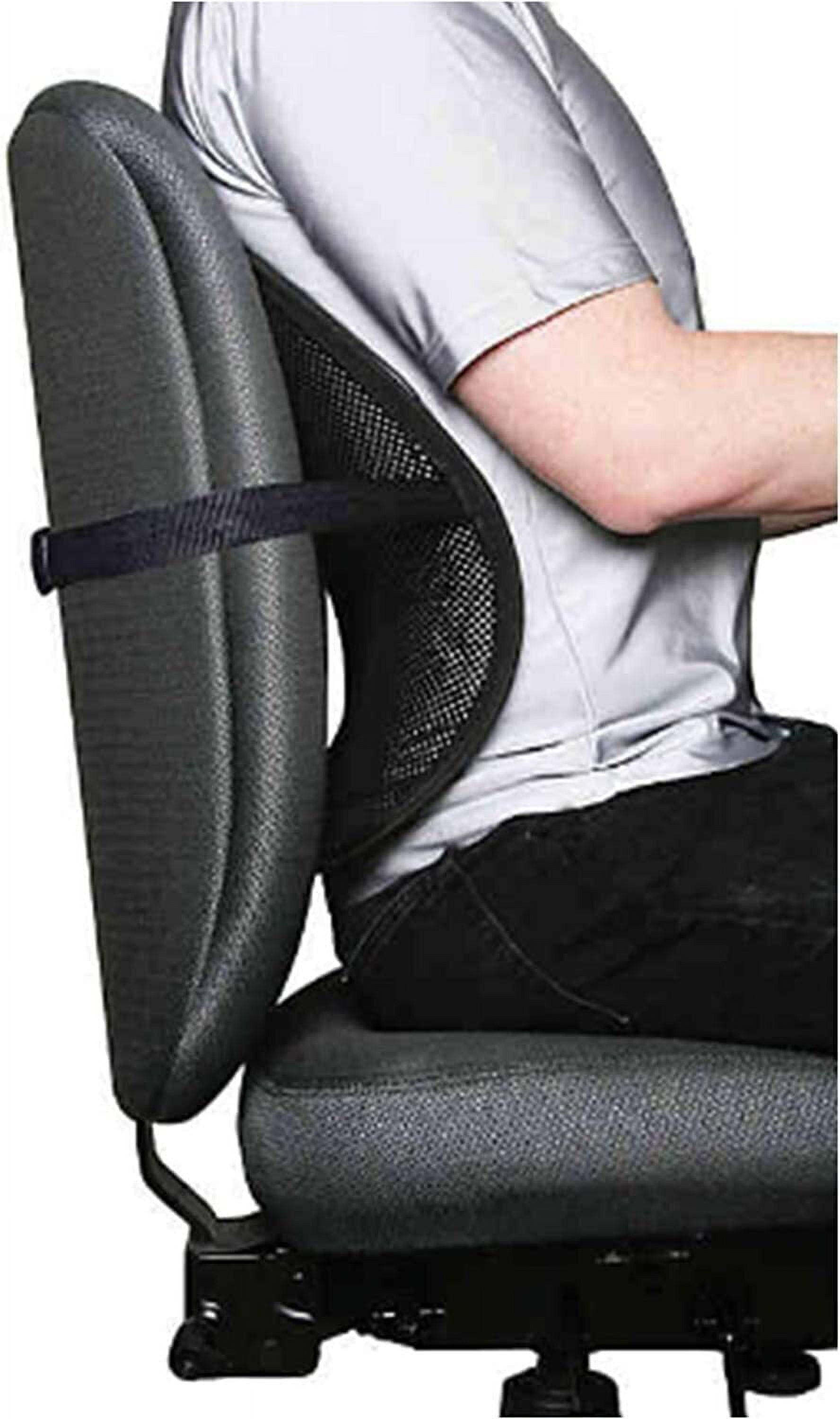 Qutool Ergonomic Backrests Black Lumbar Support Pillow for Office Chair Car  Back Cushion