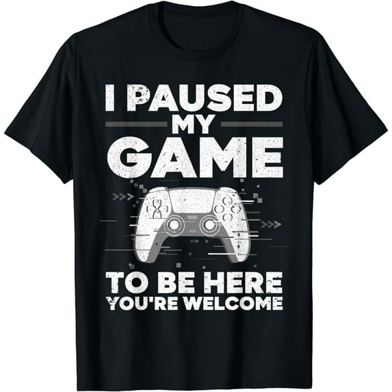 Cool Video Gamer For Men Boys Kids Game Paused Gaming Gamers T-Shirt