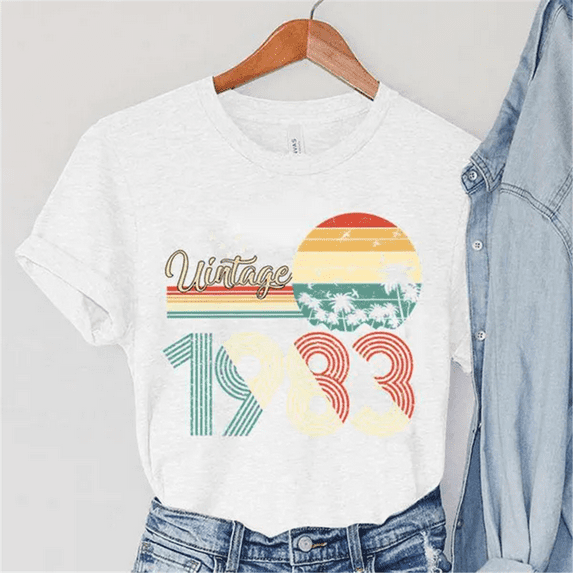 Cool Vintage 1992 Print T-shirts For Women Summer Fashion Casual Short Sleeve Round Neck Tops Ladies T-shirt
