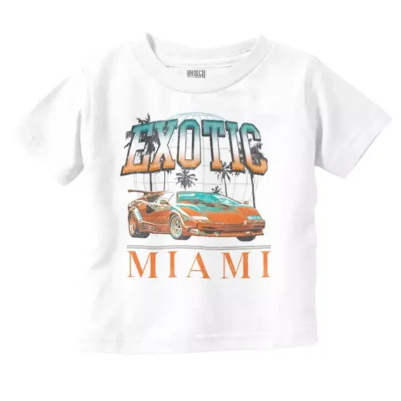 Cool Vintage Exotic Miami Classic Muscle Car Toddler T Shirt TODDLER SHORT SLEEVE TEE BELLA CANVAS 3001T