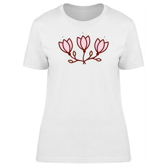 Cool Vintage Flowers Doodle T-Shirt Women -Image by Shutterstock, Female x-Large