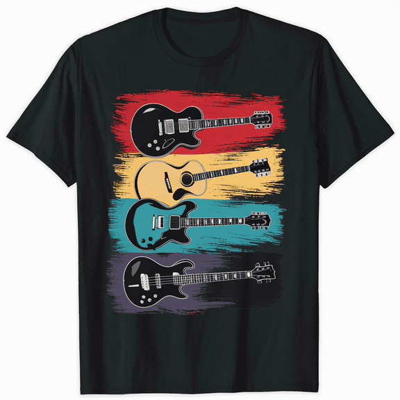 Cool Vintage Guitar Art For Men Women Guitarist Guitar T-Shirt