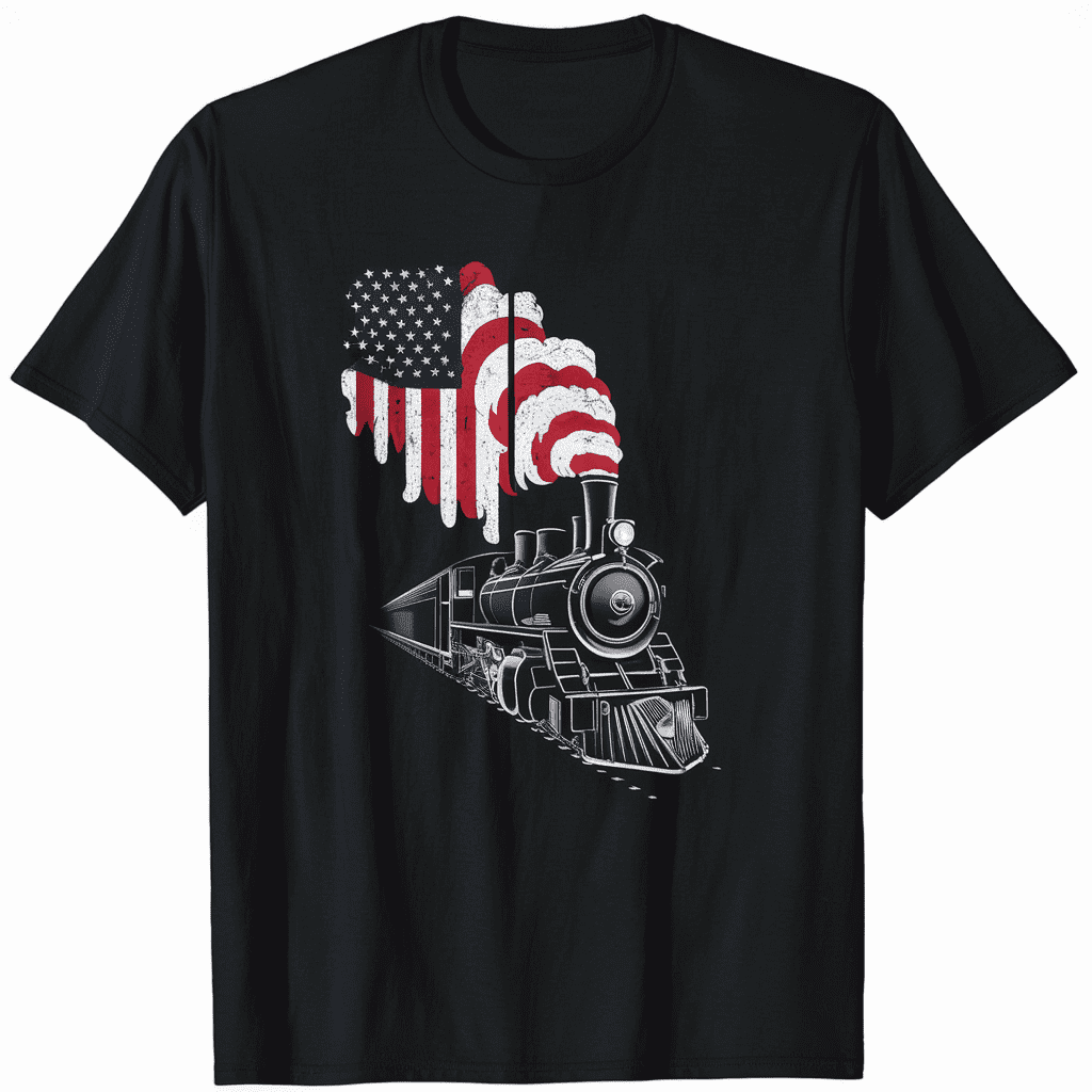 Cool Vintage Train Retro Steam Railfan Graphic TShirt