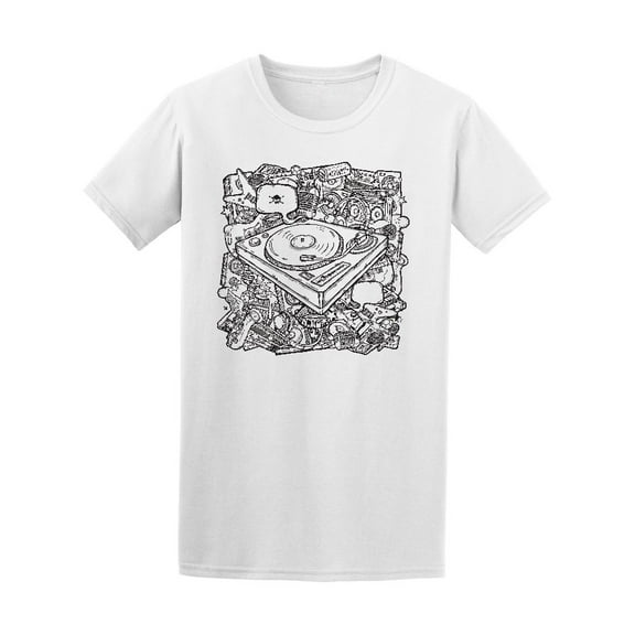 Cool Vintage Vynil Music T-Shirt Men -Image by Shutterstock, Male Medium