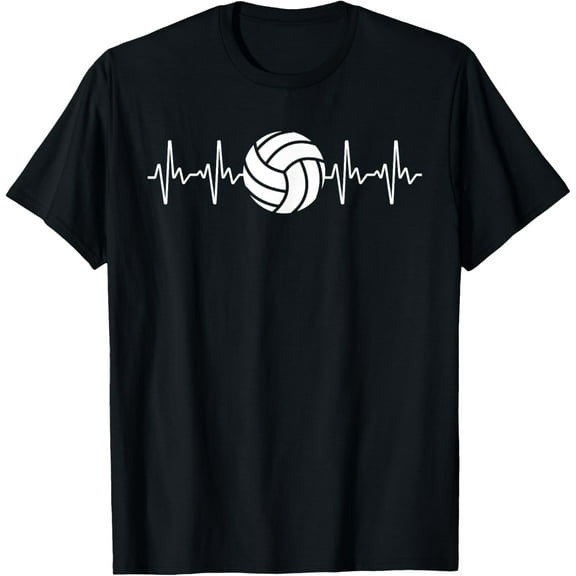 Cool Volleyball Heartbeat Design Men Women Volleyball Coach T-Shirt