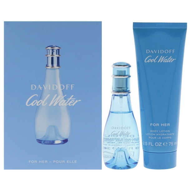 Cool Water by Davidoff for Women 2 Pc Gift Set 1oz EDT Spray, 2.5oz