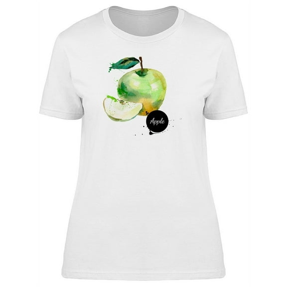 Cool Watercolor Apple T-Shirt Women -Image by Shutterstock, Female Medium