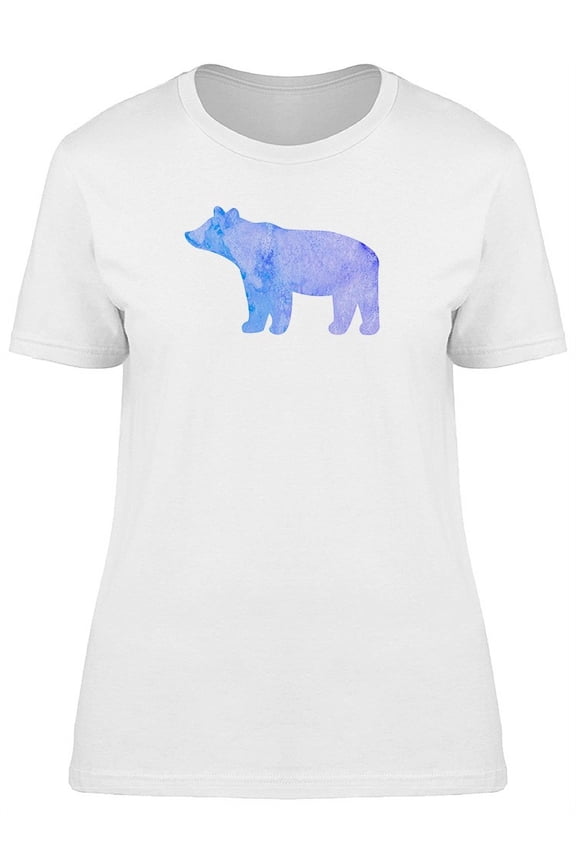 Cool Watercolor Bear Silhouette Tee Women's -Image by Shutterstock