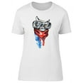 thumbnail image 1 of Cool Watercolor Cat With Glasses T-Shirt Women -Image by Shutterstock, Female Medium, 1 of 4