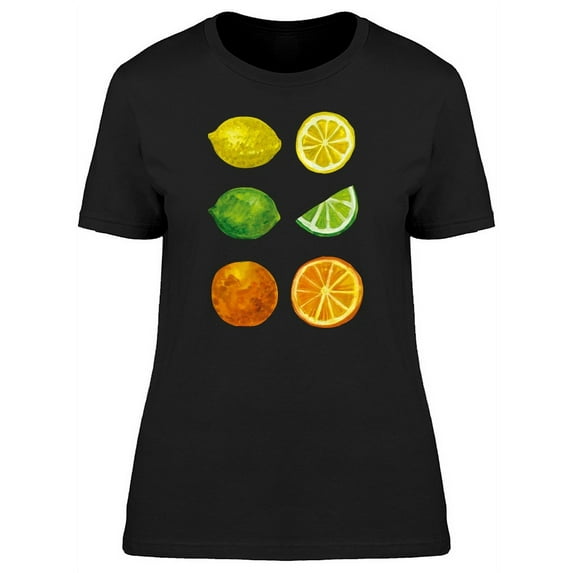 Cool Watercolor Citric Fruits T-Shirt Women -Image by Shutterstock, Female x-Large