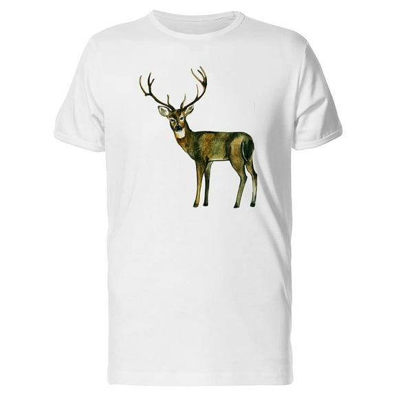 Cool Watercolor Deer T-Shirt Men -Image by Shutterstock, Male Small