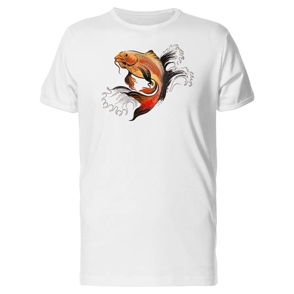 Cool Watercolor Golden Fish T-Shirt Men -Image by Shutterstock, Male Small