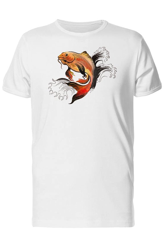Cool Watercolor Golden Fish T-Shirt Men -Image by Shutterstock, Male XX-Large