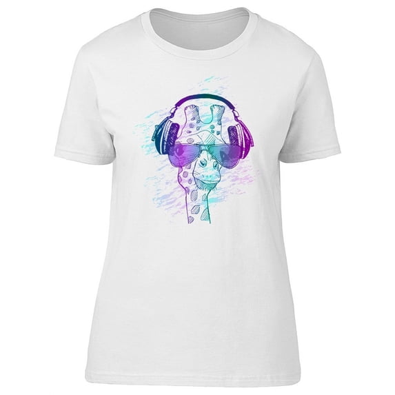 Cool Watercolor Hipster Giraffe T-Shirt Women -Image by Shutterstock, Female Large