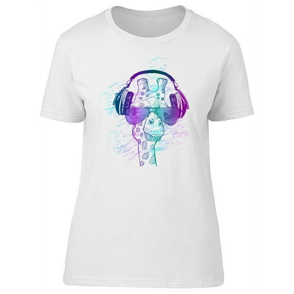 Cool Watercolor Hipster Giraffe T-Shirt Women -Image by Shutterstock, Female Medium