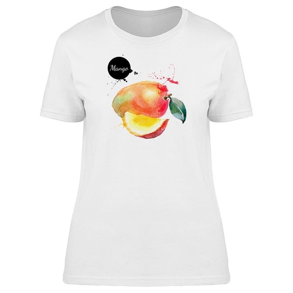 Cool Watercolor Mango Fruit T-Shirt Women -Image by Shutterstock, Female x-Large