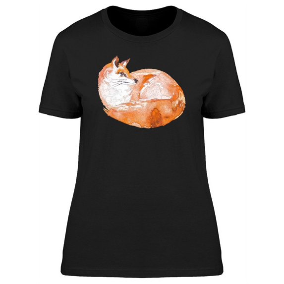 Cool Watercolor Orange Fox T-Shirt Women -Image by Shutterstock, Female x-Large