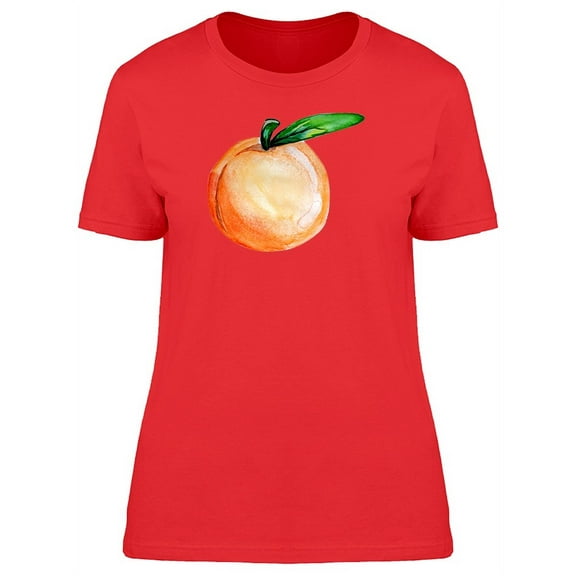 Cool Watercolor Peach Doodle T-Shirt Women -Image by Shutterstock, Female Medium