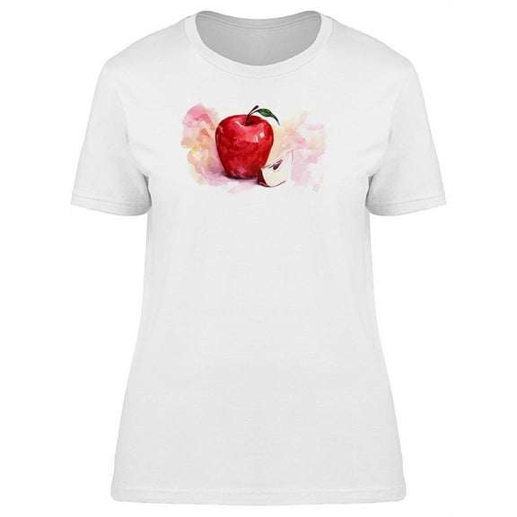 Cool Watercolor Red Apple T-Shirt Women -Image by Shutterstock, Female XX-Large
