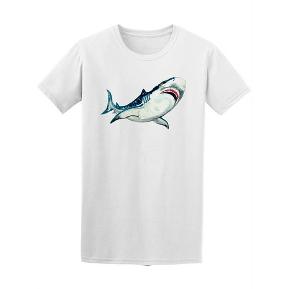 Cool Watercolor Shark  T-Shirt Men -Image by Shutterstock, Male Medium