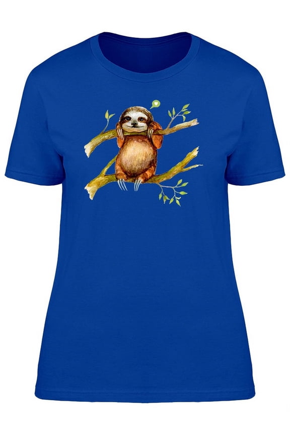 Cool Watercolor Sloth T-Shirt Women -Image by Shutterstock, Female x-Large