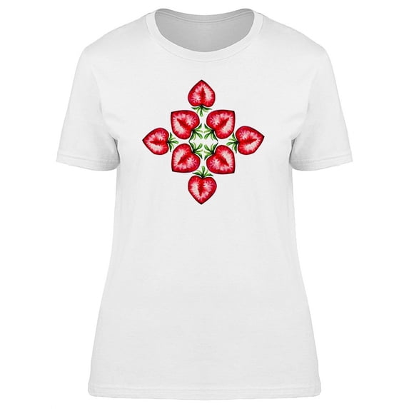 Cool Watercolor Strawberry Heart T-Shirt Women -Image by Shutterstock, Female x-Large