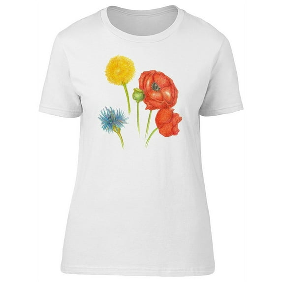 Cool Watercolor Summer Flowers Tee Women's -Image by Shutterstock