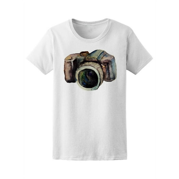 Cool Watercolor Vintage Camera T-Shirt Women -Image by Shutterstock, Female x-Large