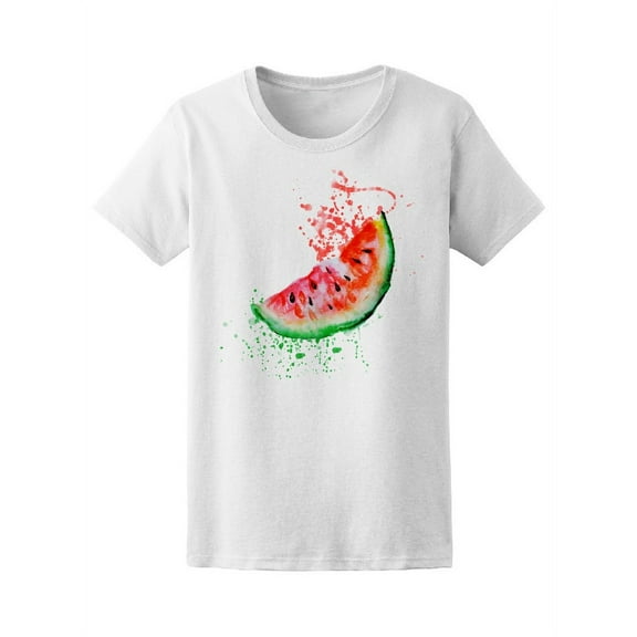 Cool Watercolor Watermelon Fruit T-Shirt Women -Image by Shutterstock, Female Large